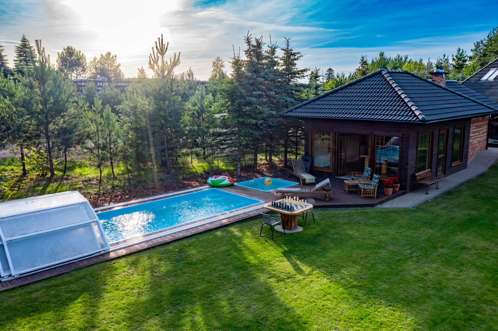 Aerial view of the pool